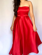 Gabriella Strapless Satin Dress