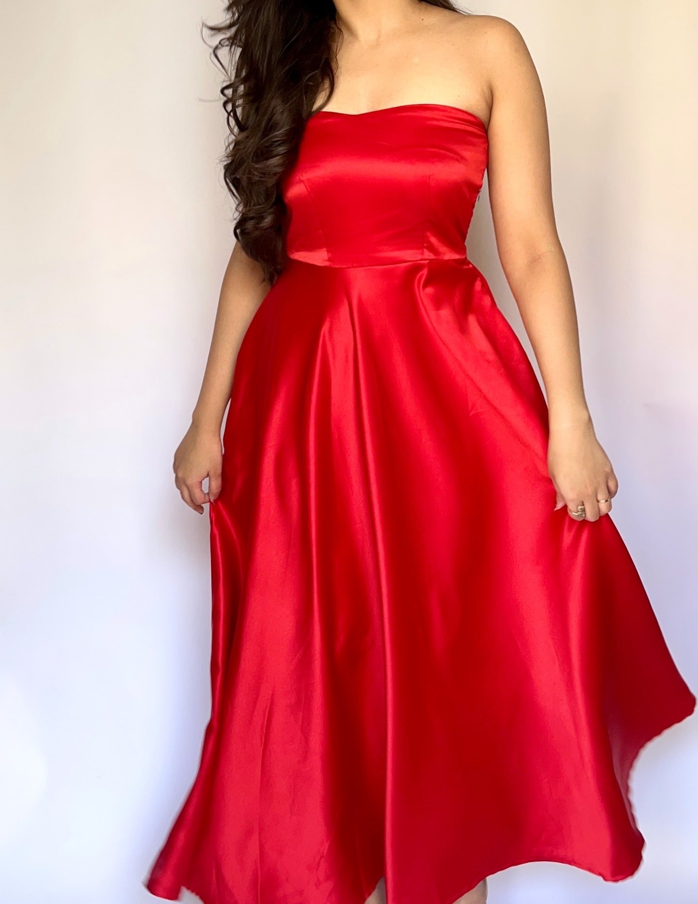 Gabriella Strapless Satin Dress