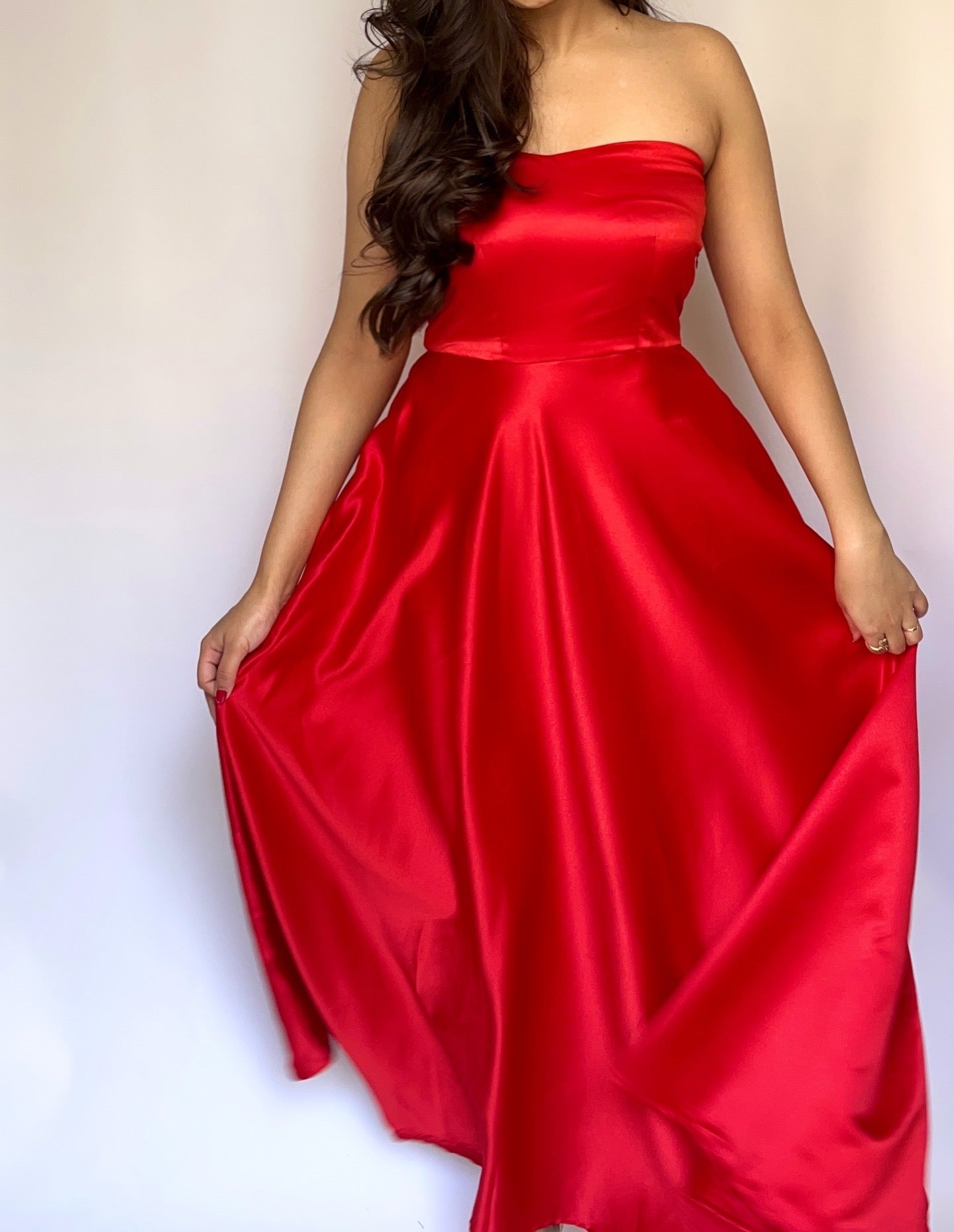 Gabriella Strapless Satin Dress