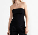 SYLVIE Black Strapless Top