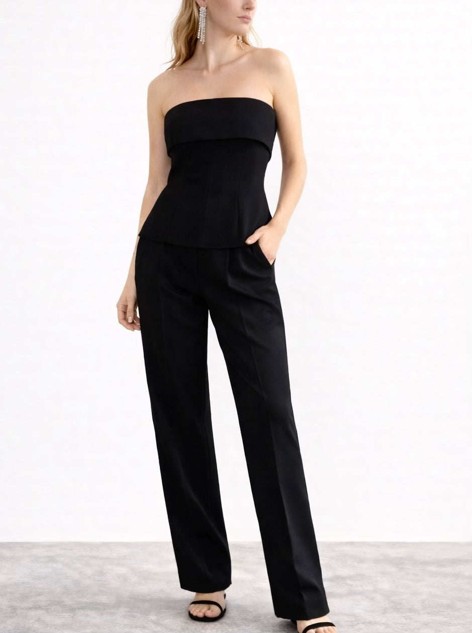 SYLVIE Black Tailored Trousers