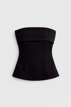 SYLVIE Black Strapless Top