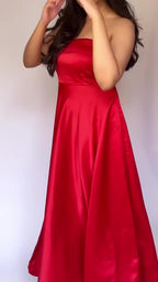 Gabriella Strapless Satin Dress