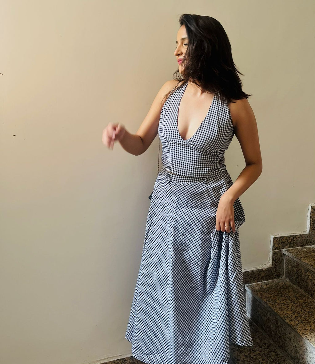 Verona Halter Gingham Top